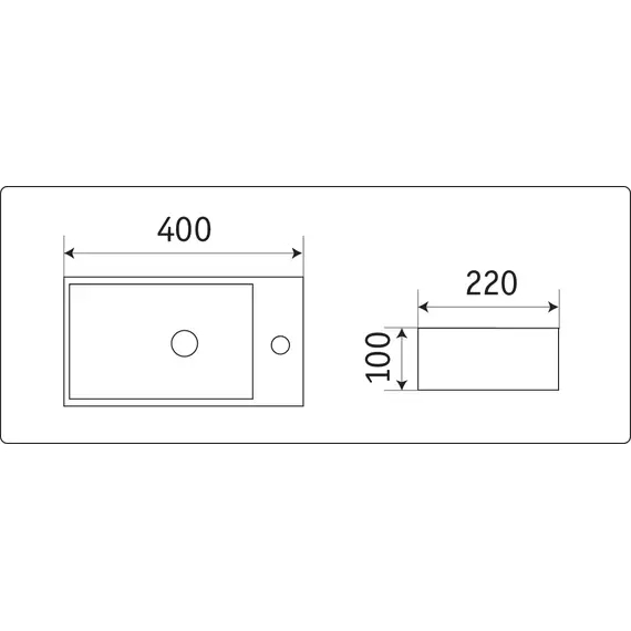 Умывальник накладной прямоугольный CeramaLux D1043