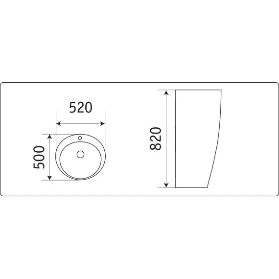 Раковина напольная круглая  CeramaLux B134B
