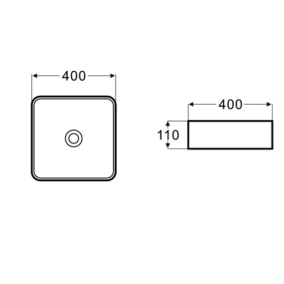 Раковина накладная прямоугольная CeramaLux  NC 1305MB