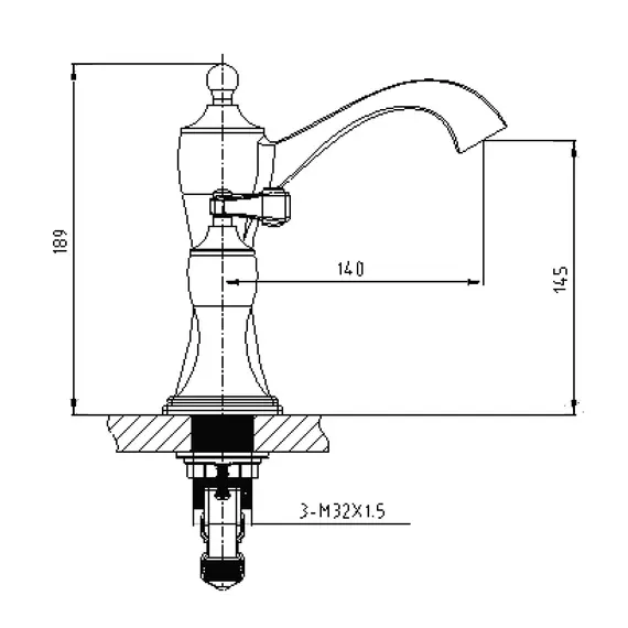 Смеситель для раковины врезной Timo Unari 7511