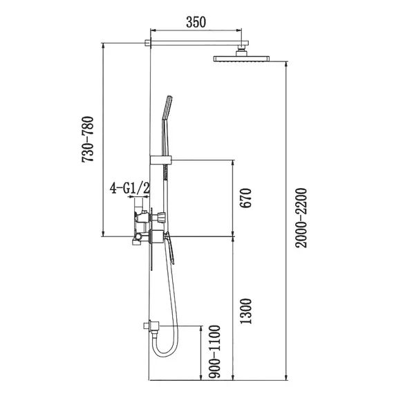 Душевая система встроенная Timo Helmi SX-4069/00-16SM