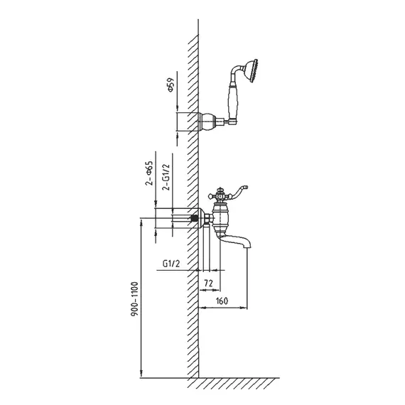Смеситель для ванны с душем Timo Lina 7034/00Y