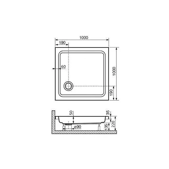 Душевой поддон квадратный RGW STYLE