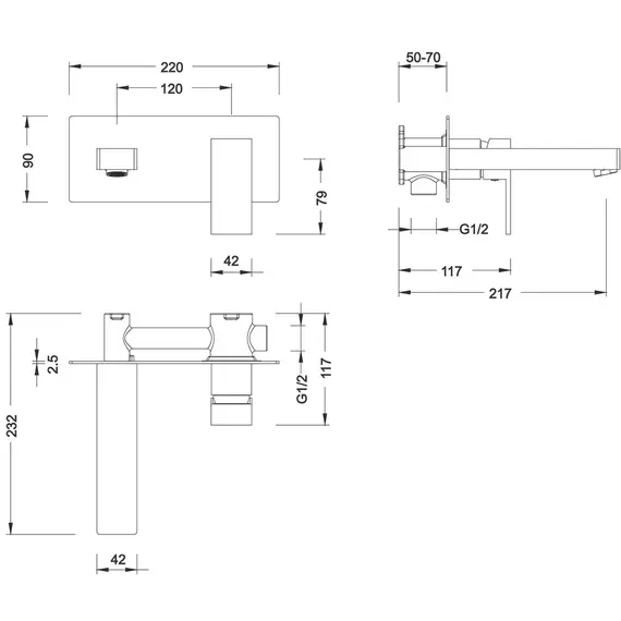 Смеситель для раковины встроенный Timo Selene 2071/00SM