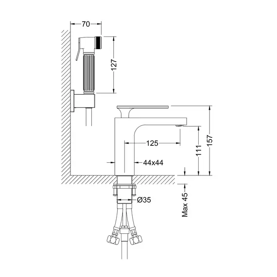 Смеситель для раковины с гигиеническим душем Timo Torne 4360/03G