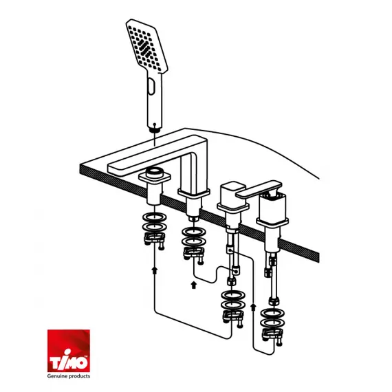 Смеситель врезной для ванны с душем Timo 4330/03Y