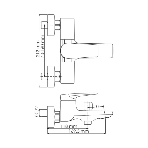 Смеситель  для ванны с коротким изливом WasserKRAFT Glan 6601