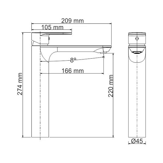 Смеситель для умывальника WasserKRAFT Mindel 8503H