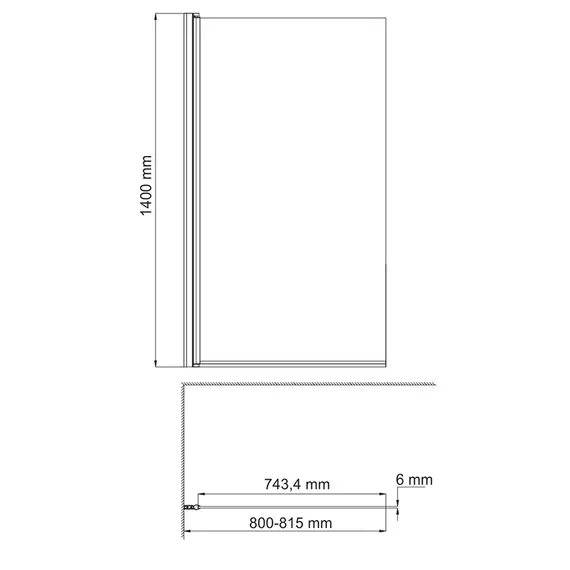Стеклянная шторка WasserKRAFT Berkel матовая/хром