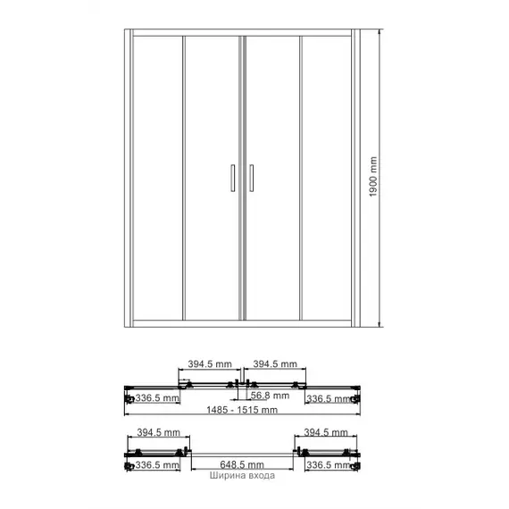Душевая дверь WasserKRAFT Lippe