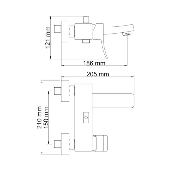Смеситель для ванны с коротким изливом WasserKRAFT Aller 1060 1061