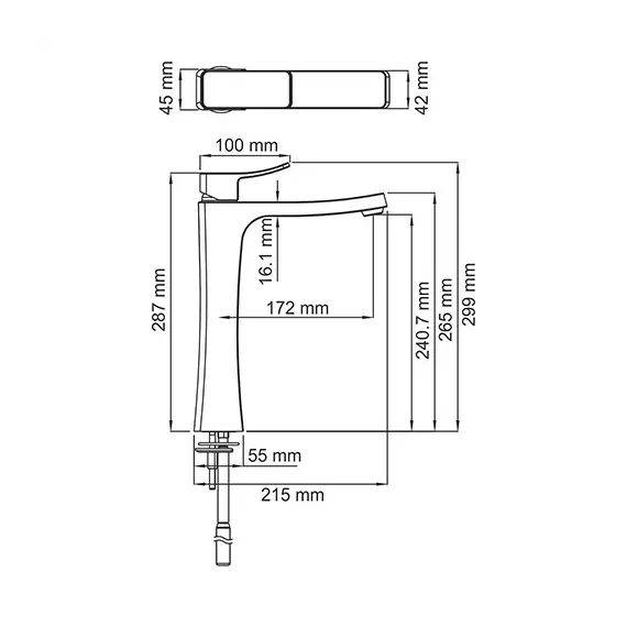 Смеситель WasserKRAFT Aller 1060 1063H