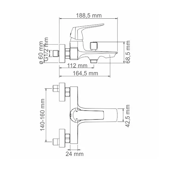 Смеситель для ванны WasserKRAFT Neime 1900 1901