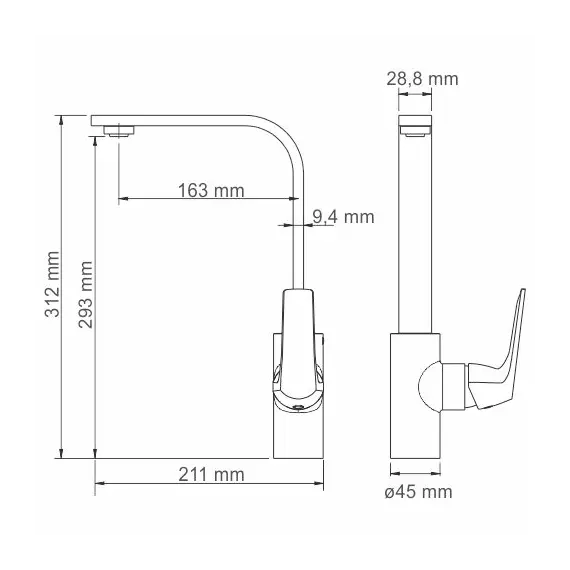 Смеситель для кухонной мойки WasserKRAFT Neime 1900 1907