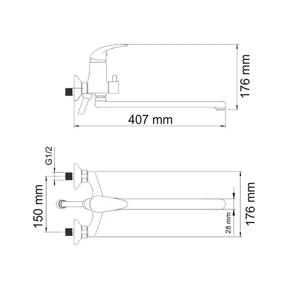 Смеситель для ванны WasserKRAFT Isen 2600 2602L