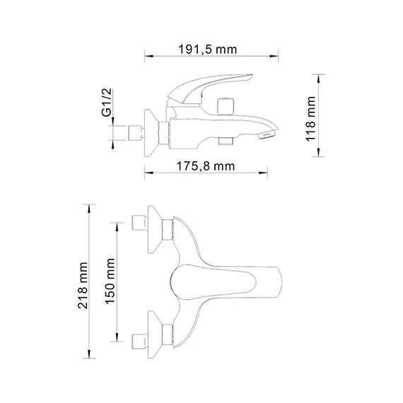 Смеситель для ванны WasserKRAFT Rossel 2800 2801