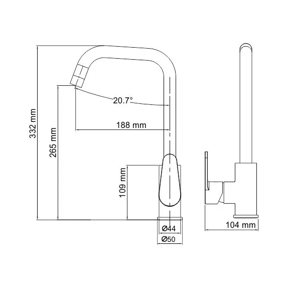 Смеситель для кухонной мойки WasserKRAFT Alz 28800 28807