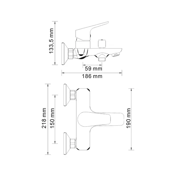 Смеситель для ванны WasserKRAFT Lippe 4500 4501
