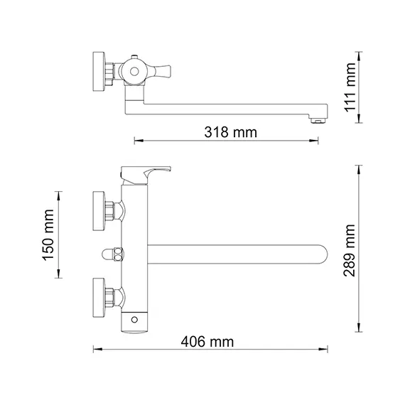 Смеситель для ванны WasserKRAFT Berkel 4800 4802L