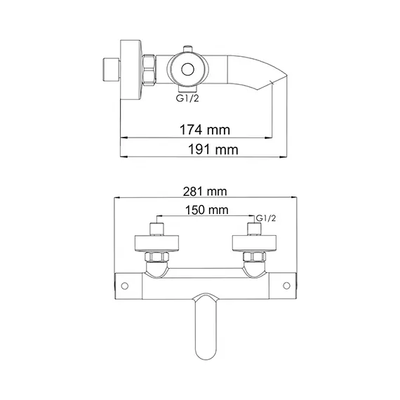 Термостатический смеситель  для ванны WasserKRAFT Berkel 4800 4811