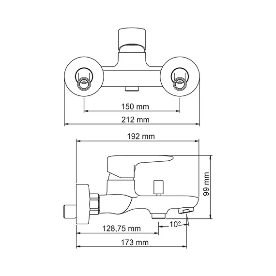 Смеситель для ванны WasserKRAFT Vils 5600 5601