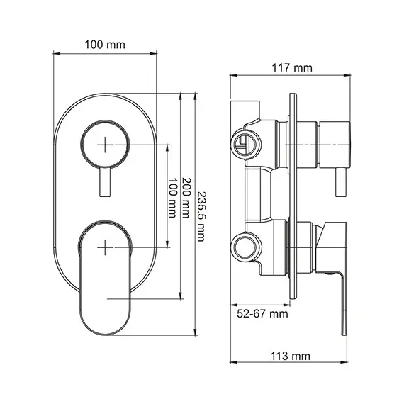Смеситель для ванны и душа WasserKRAFT Dinkel 5800 5871