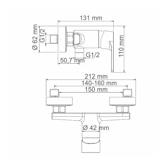Смеситель для душа WasserKRAFT Dill 6100 6102