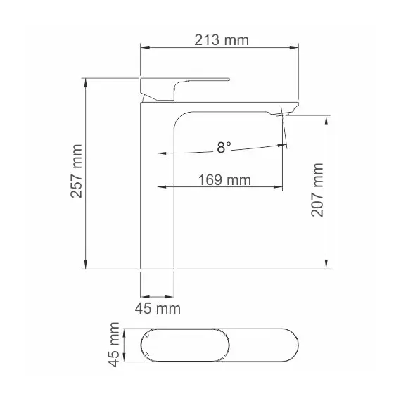Смеситель для умывальника WasserKRAFT Elbe 7400 7403H