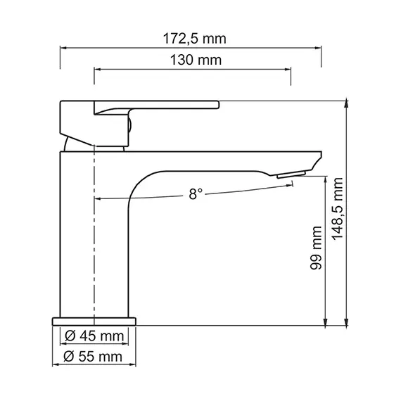 Смеситель для умывальника WasserKRAFT Elbe 7400 7403