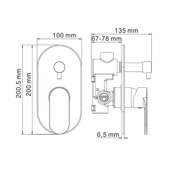 Смеситель для душа WasserKRAFT Elbe 7400 7441