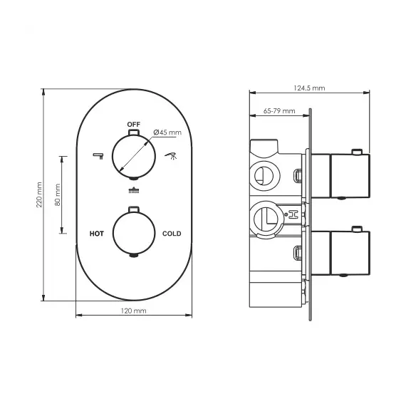 Термостатический смеситель для душа WasserKRAFT Elbe 7400 7444 Thermo