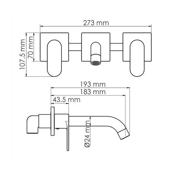 Встраиваемый смеситель для раковины WasserKRAFT Elbe  7445