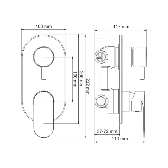 Смеситель для ванны и душа WasserKRAFT Elbe 7400 7471