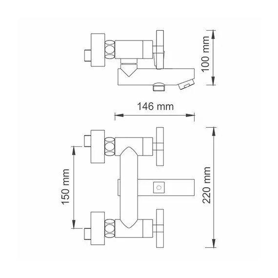 Смеситель для ванны с коротким изливом  WasserKRAFT Weser 7800 7801