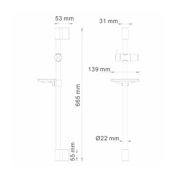 Душевая штанга с мыльницей WasserKRAFT A063