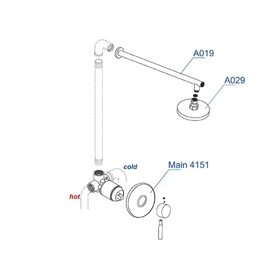Встраиваемый комплект  WasserKRAFT A12429  для душа