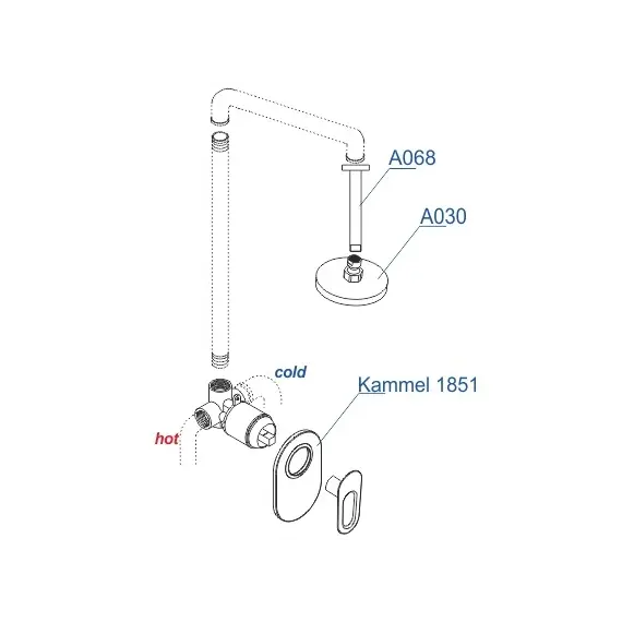 Встраиваемый комплект  WasserKRAFT A12830 для душа