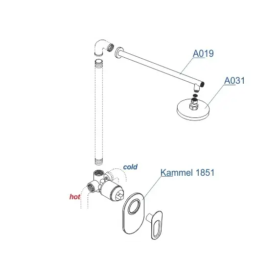 Встраиваемый комплект  WasserKRAFT A12831  для душа