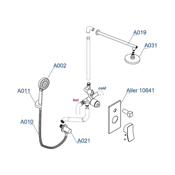 Встраиваемый комплект  WasserKRAFT A14131  для душа