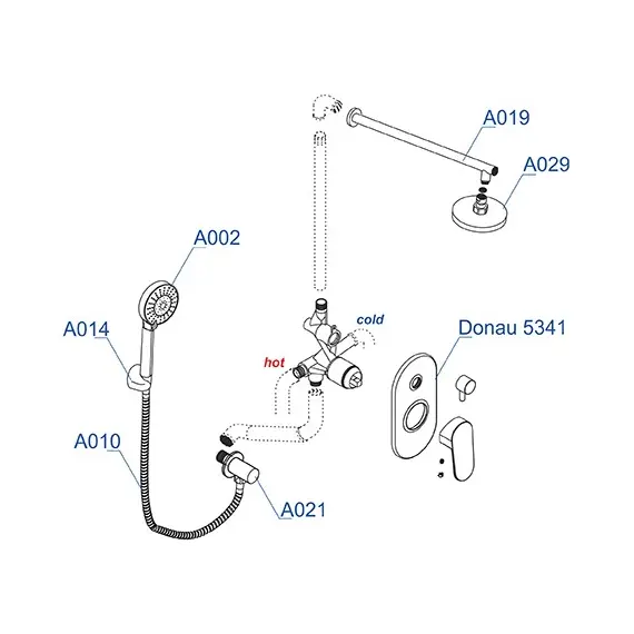 Встраиваемый комплект  WasserKRAFT A14229  для душа