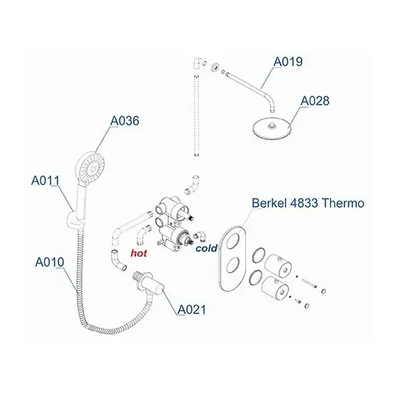 Встраиваемый комплект  WasserKRAFT A16028 Thermo  для душа