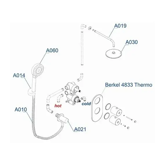 Встраиваемый комплект  WasserKRAFT A16030 Thermo  для душа