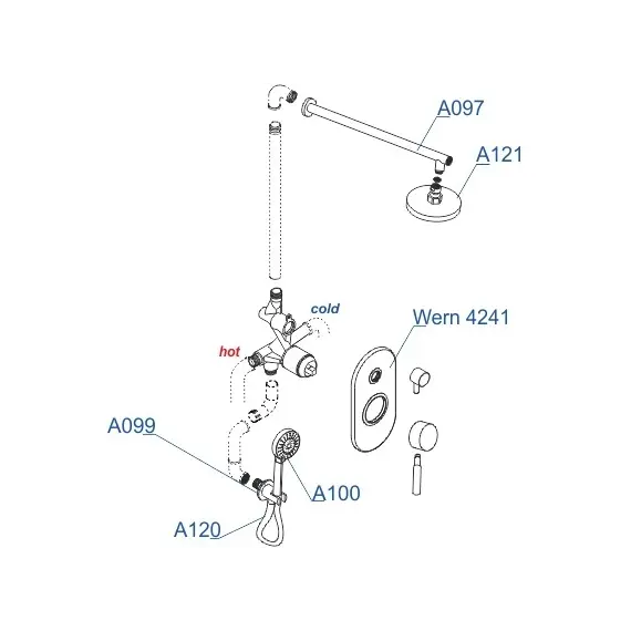 Встраиваемый комплект  WasserKRAFT A16421  для душа