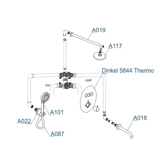Встраиваемый комплект  WasserKRAFT A175817 Thermo  для ванны