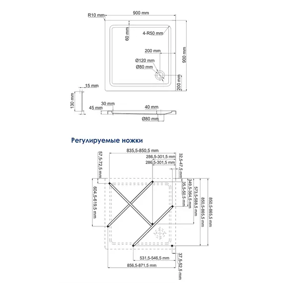 Душевой поддон  WasserKRAFT Amper 29Т