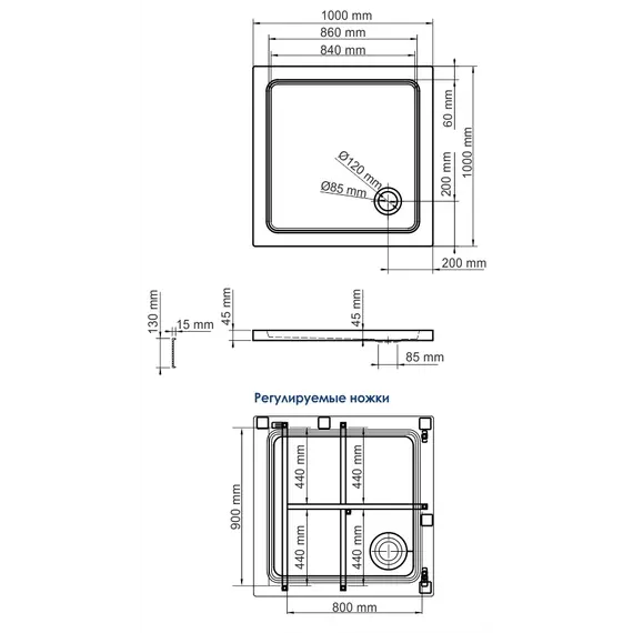 Душевой поддон  WasserKRAFT Amper 29Т