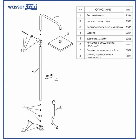 Душевой комплект WasserKRAFT Exter 1600 A040