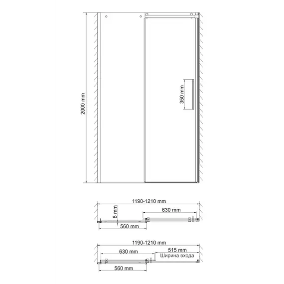 Душевая дверь WasserKRAFT Dinkel