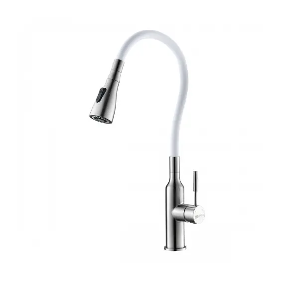 Смеситель Lemark Expert LM5082S-White для кухни с гибким изливом