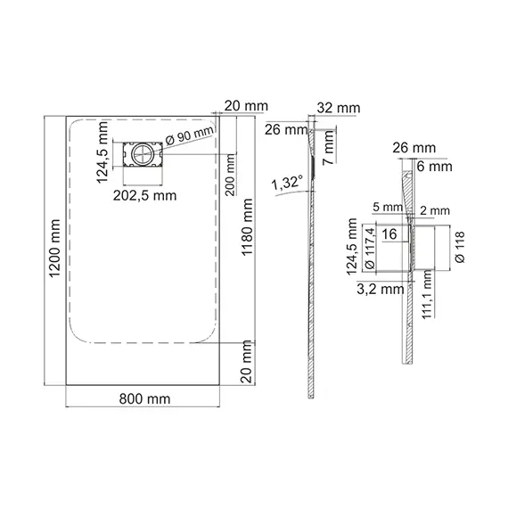 Душевой поддон прямоугольный WasserKRAFT Main 41Т